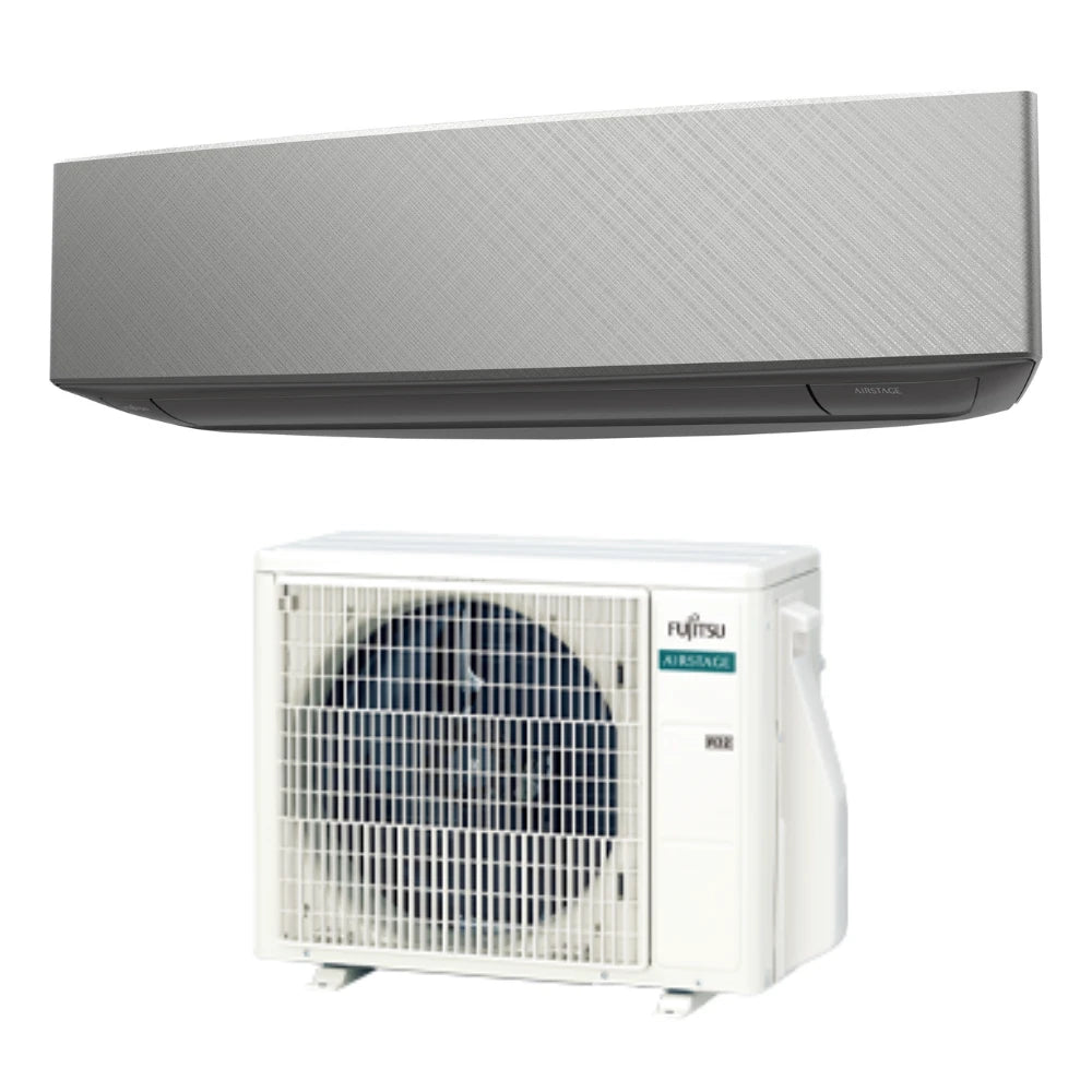Fujitsu DESIGN AIRSTAGE KETF-B oldalfali split klíma 2kW + Wifi - Silver x Dark Gray