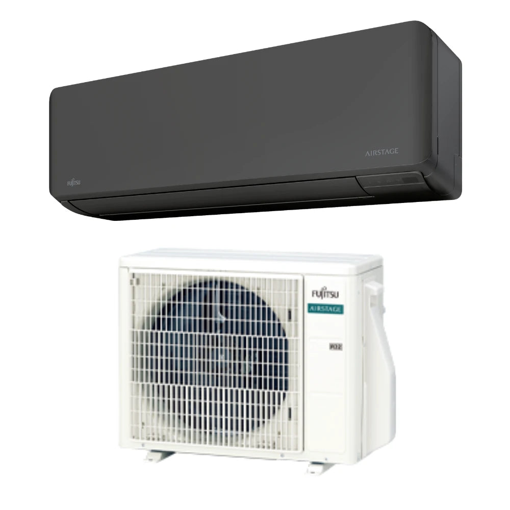Fujitsu STANDARD AIRSTAGE KMCG-B oldalfali split klíma 4,2kW + Wifi - fekete beltérivel