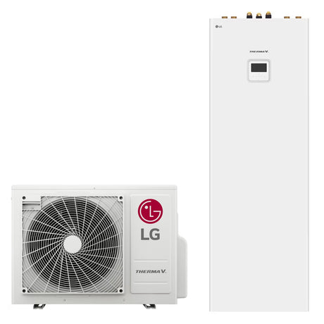 LG Therma V osztott hőszivattyú 5kW, 1 fázis + 200l HMV (HN0913T.NK0 + HU051MR.U44)
