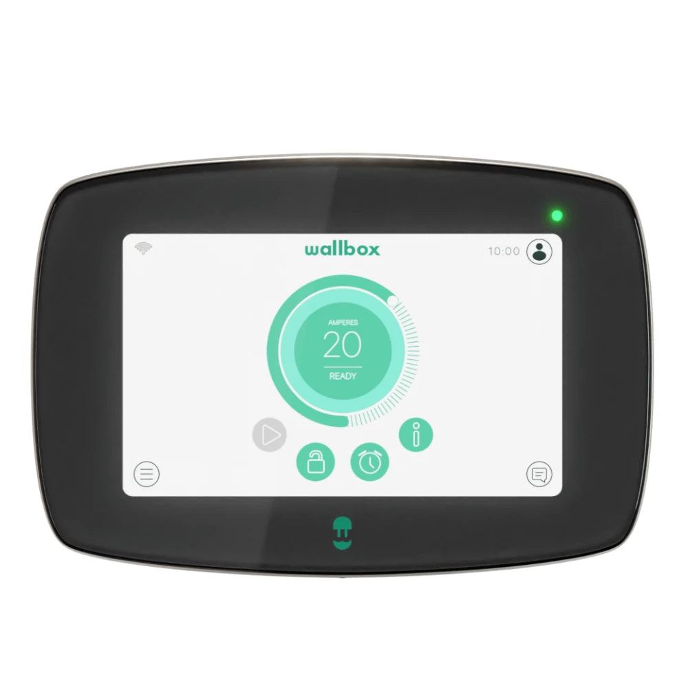 Wallbox Commander 2 – 22 kW, 3 fázisú, fali EV-töltő, 7 m Type 2 kábel, fekete