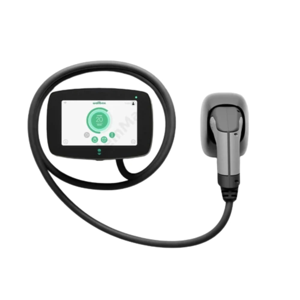Wallbox Commander 2 – 22 kW, 3 fázisú, fali EV-töltő, 7 m Type 2 kábel, fekete
